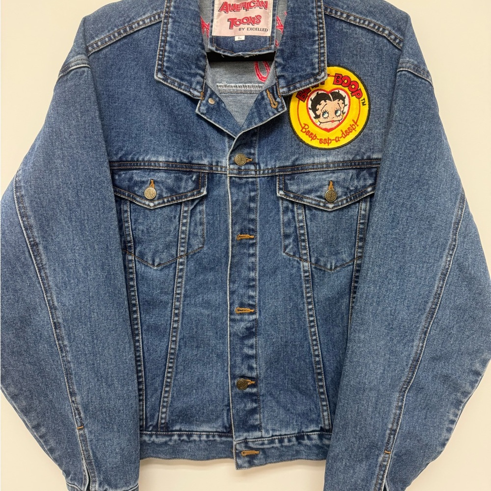 American Blues Women's Denim Jacket with Betty Boop Patch